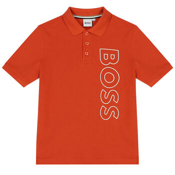 Boys Orange Logo Polo Shirt