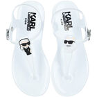 Girls White Karl & Choupette Sandals, 1, hi-res