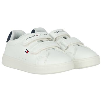 Boys White Logo Trainers