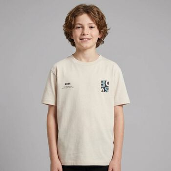 Boys Beige Logo T-Shirt