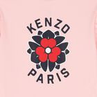 Girls Pink Logo Flower Dress, 1, hi-res