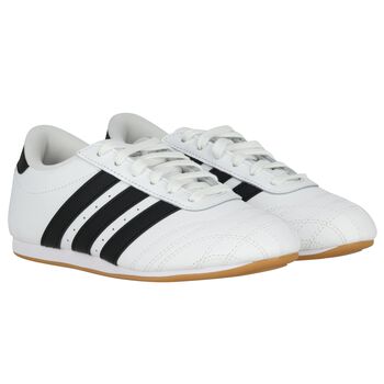 White & Black Logo Taekwondo Lace Trainers