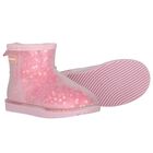 Girls Pink Sequin Logo Boots, 1, hi-res
