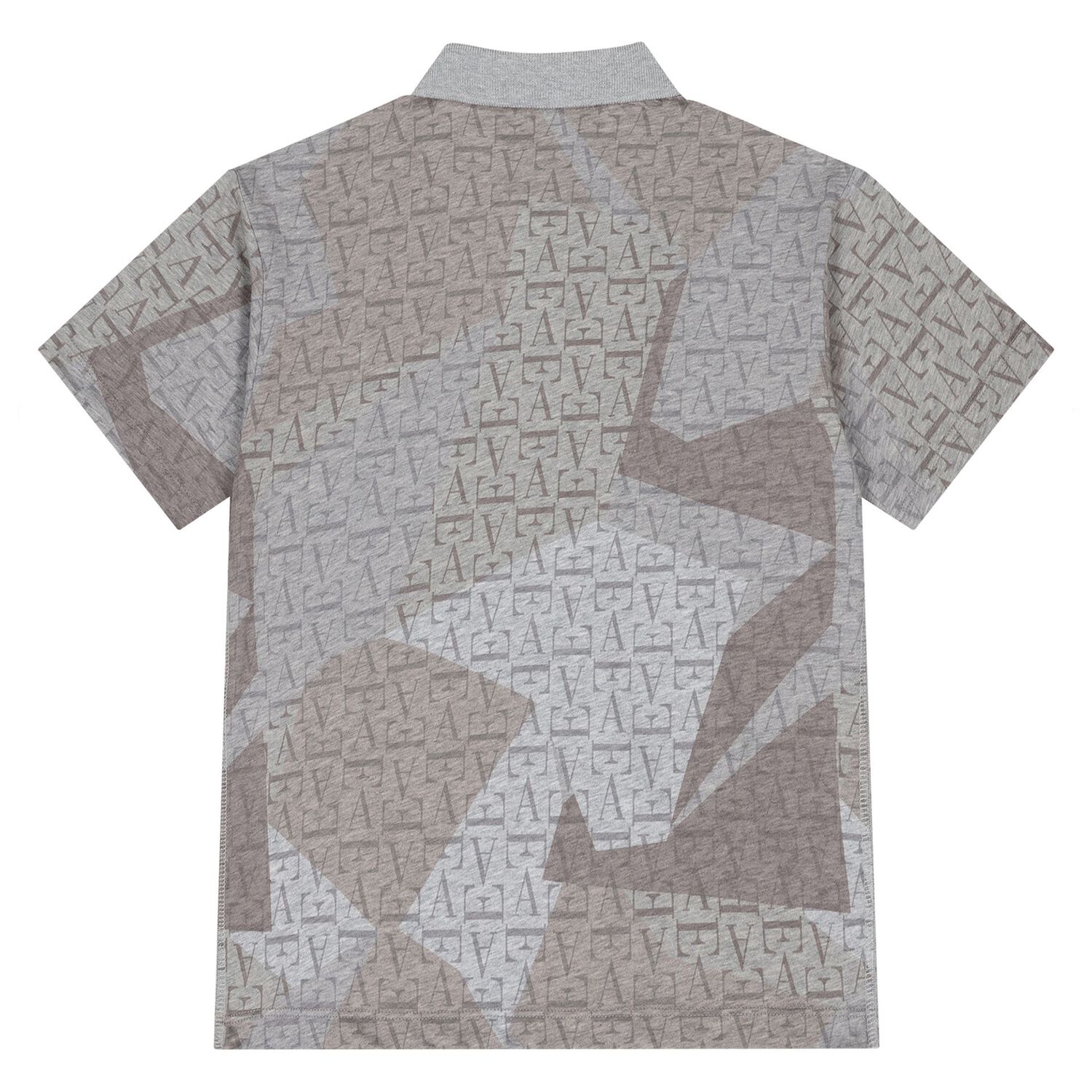 Boys Grey & Beige Logo Polo Shirt, 2, hi-res