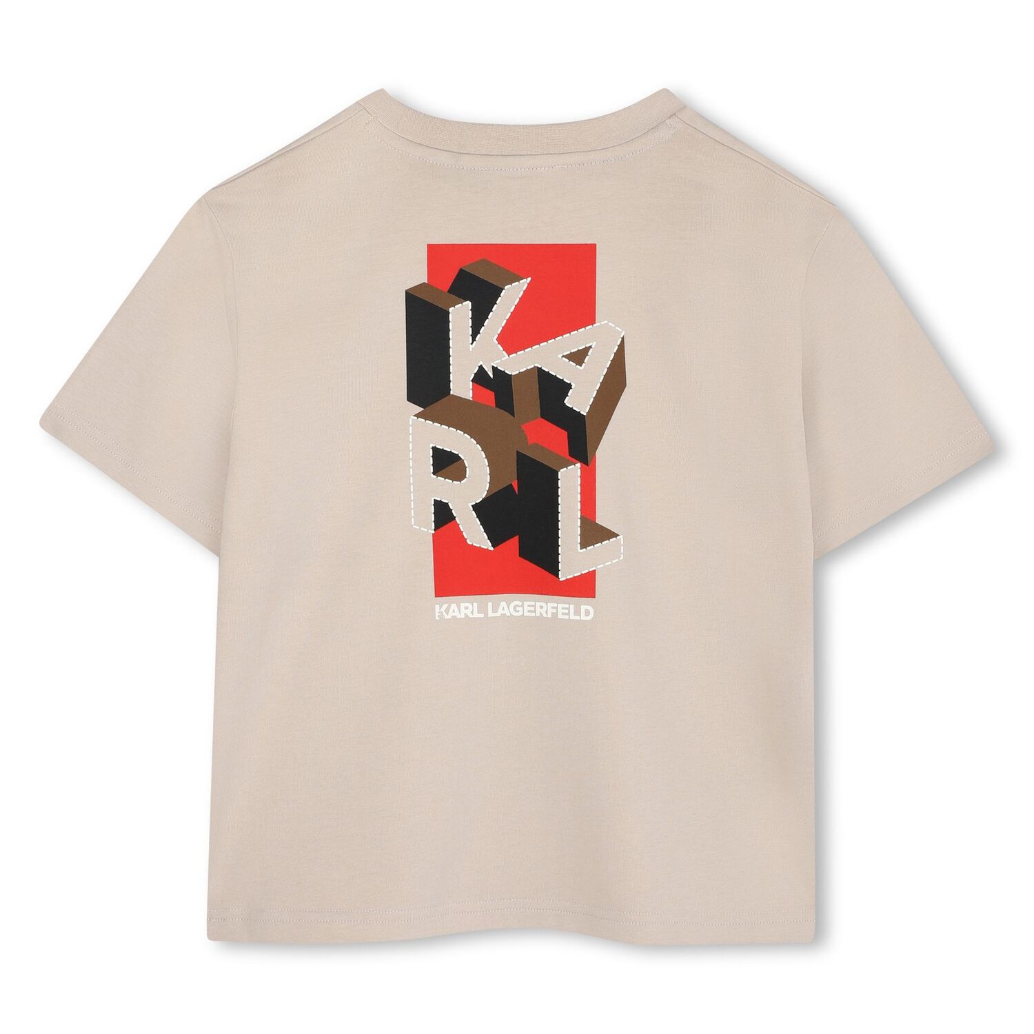 Boys Beige Logo T-Shirt, 1, hi-res