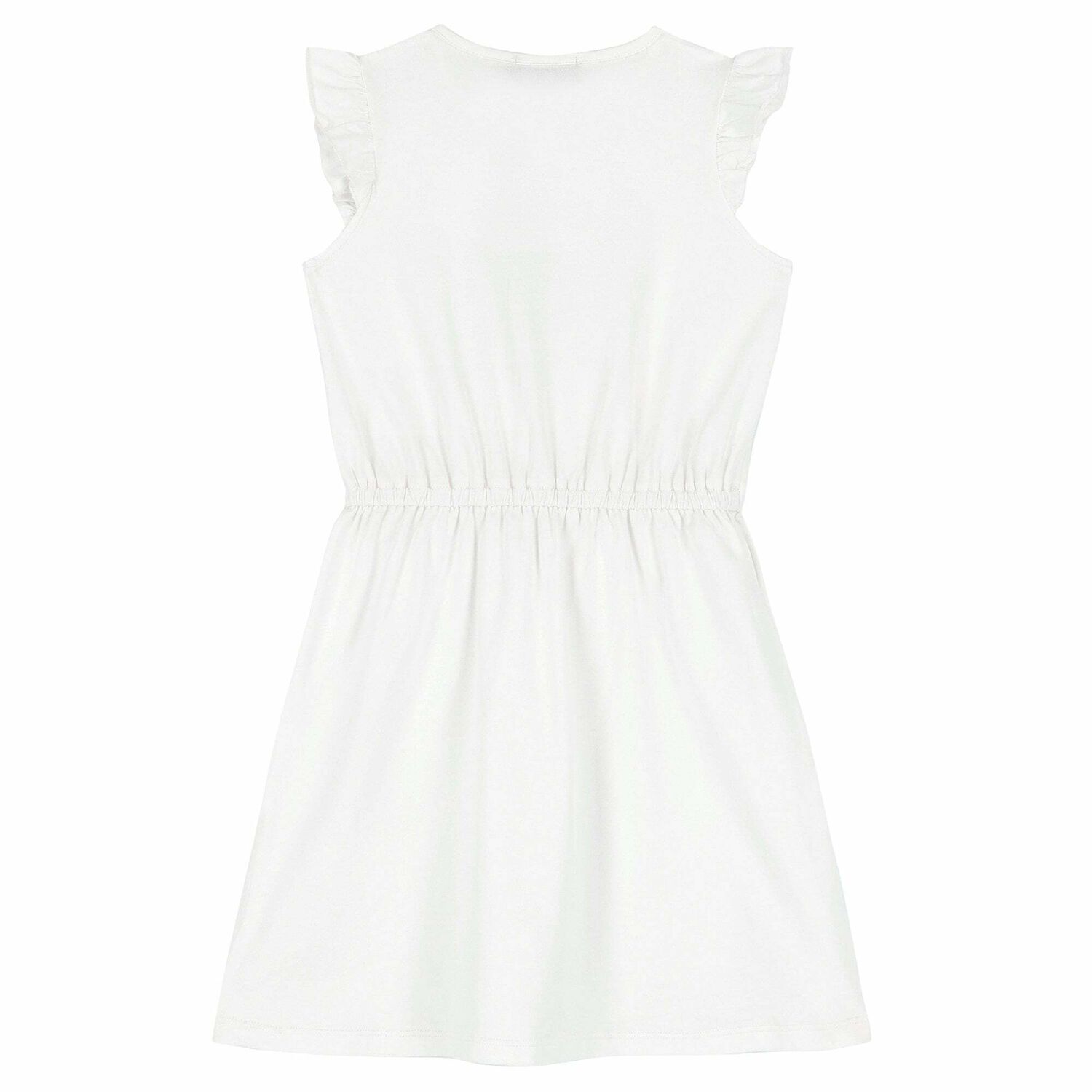 Girls White Logo Dress , 1, hi-res