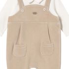 Baby Boys White & Beige Romper, 1, hi-res