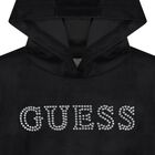 Girls Black Logo Hooded Top, 2, hi-res