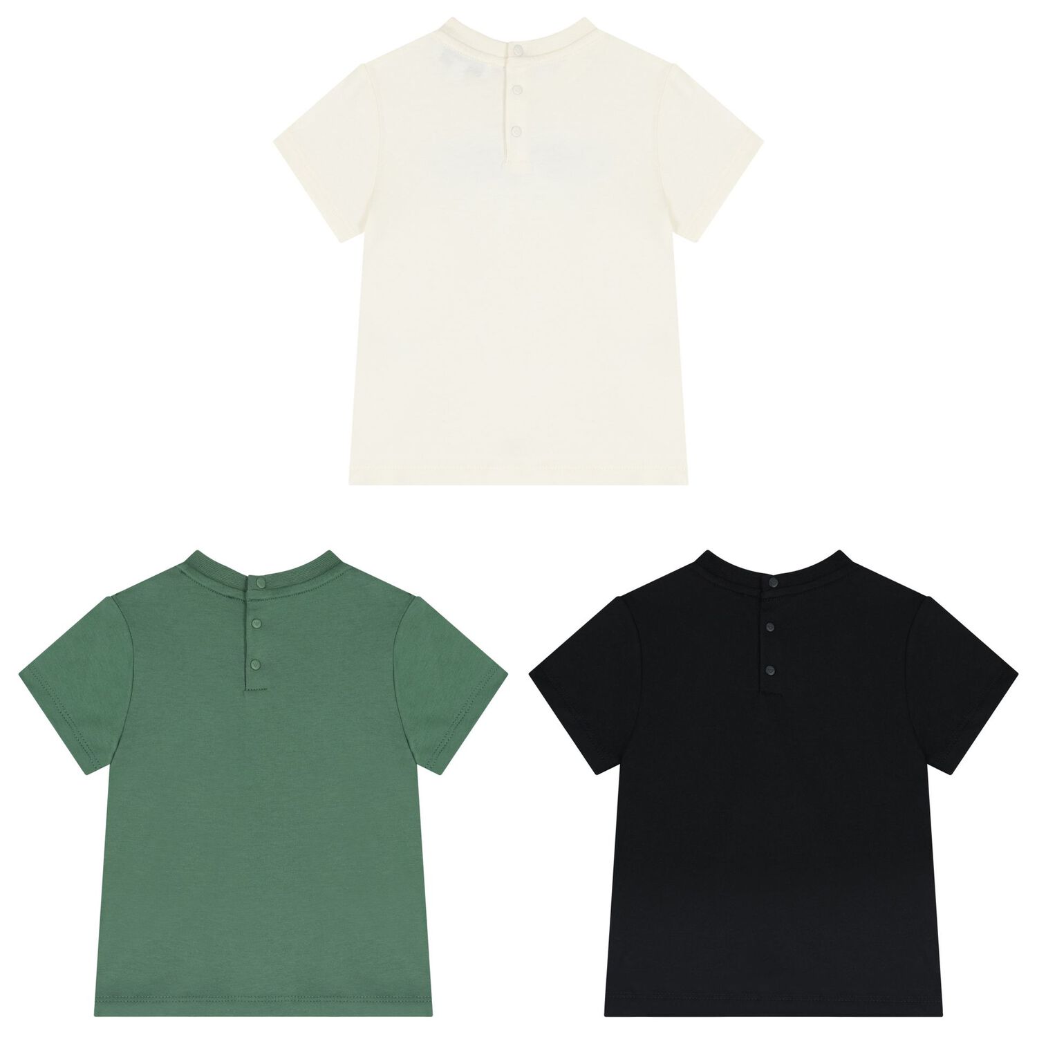 Younger Boys Green, Ivory & Black T-Shirts (3 Pack), 1, hi-res image number null