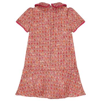Girls Fuchsia Tweed Dress