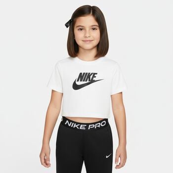Girls White & Black Logo T-Shirt