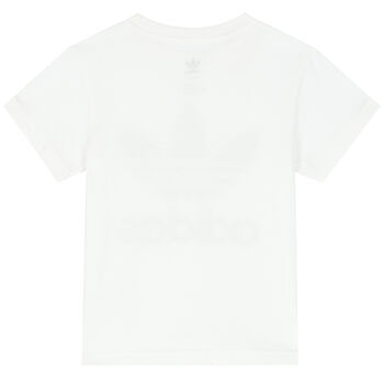 Boys White Trefoil Logo T-Shirt