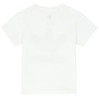 Boys White Trefoil Logo T-Shirt, 2, hi-res