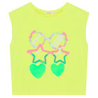 تيشيرت بنات بطبعة باللون الأصفر, 1, hi-res