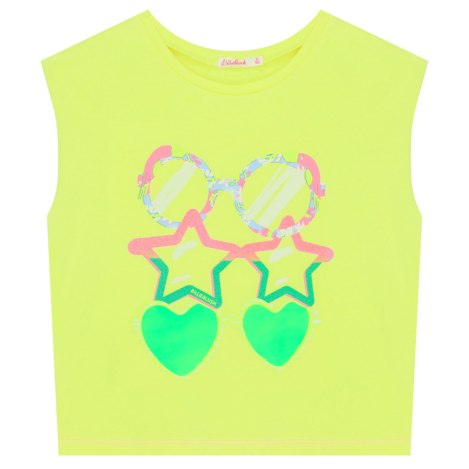 تيشيرت بنات بطبعة باللون الأصفر, 1, hi-res