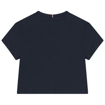Girls Navy Blue Logo T-Shirt