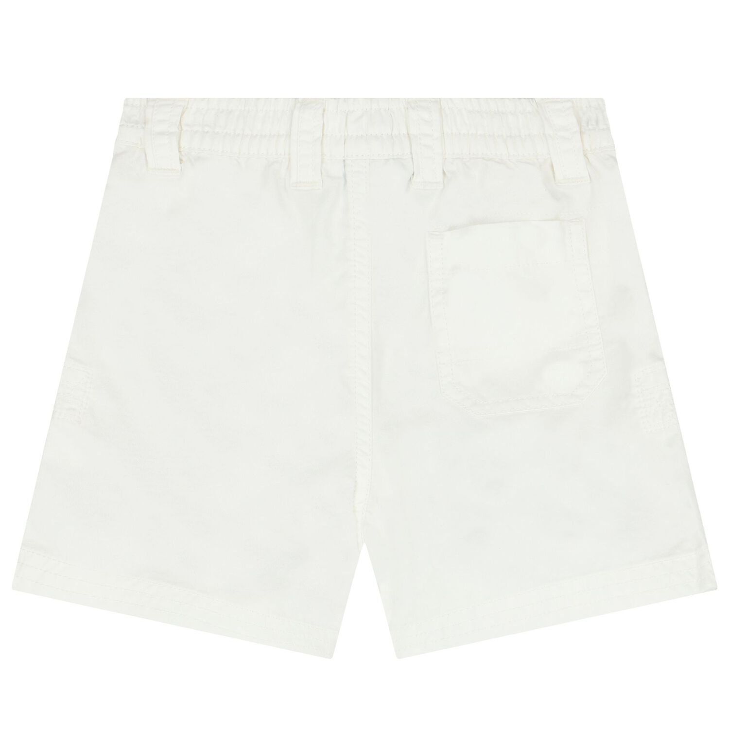 Baby Boys White Logo Shorts, 1, hi-res