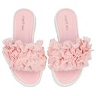 Girls Pink Ruffled Sliders, 2, hi-res