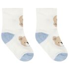 Baby Boys Blue & Ivory Socks ( 4 Pack ), 2, hi-res