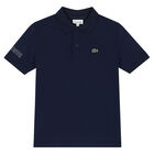 Boys Navy Logo Polo Shirt, 1, hi-res