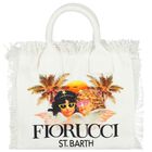 Girls White Fiorucci Tote Bag, 1, hi-res