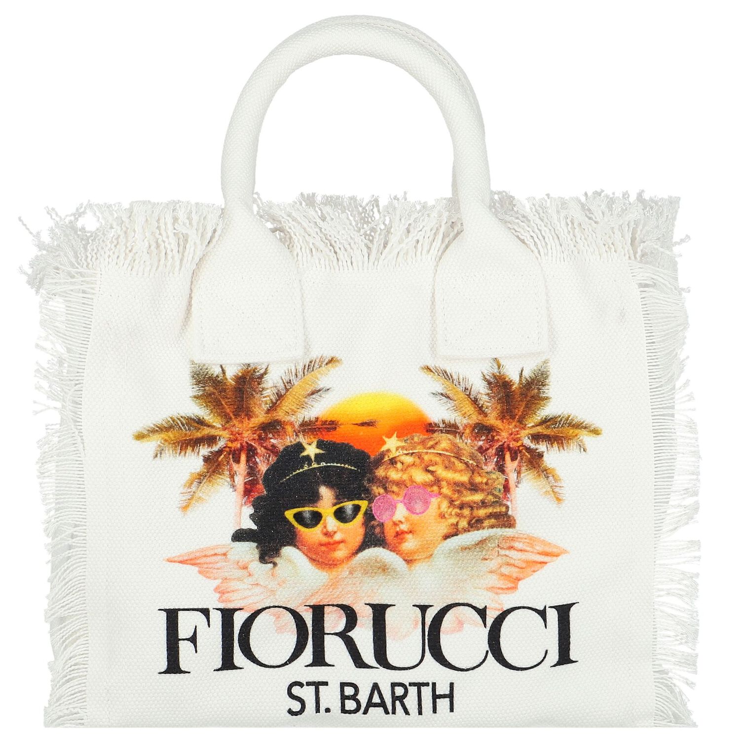 Girls White Fiorucci Tote Bag, 1, hi-res