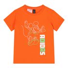 Orange & Black Disney Logo Baby Shorts Set, 1, hi-res