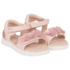 صندل للبنات الصغيرات بالشعار  باللون الوردي, 1, hi-res