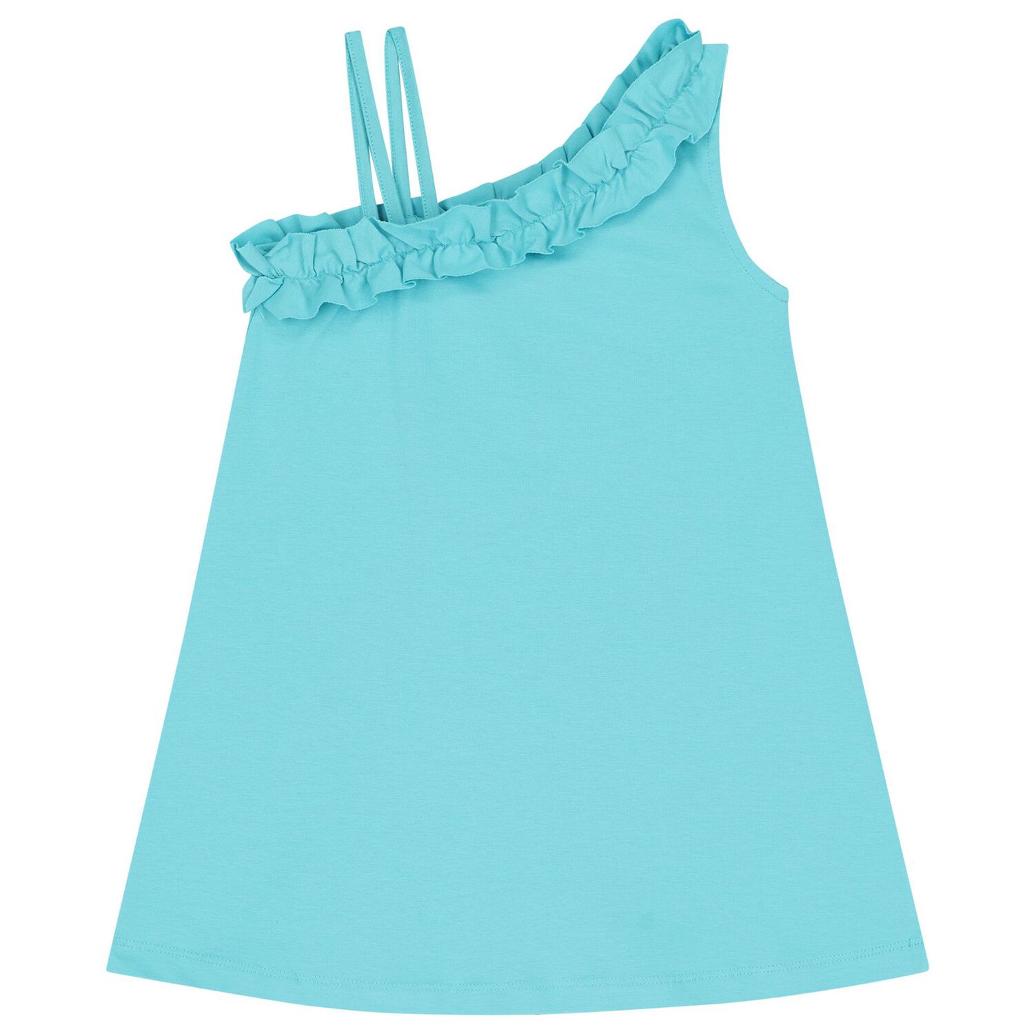 Girls Turquoise Flamingo Dress, 1, hi-res