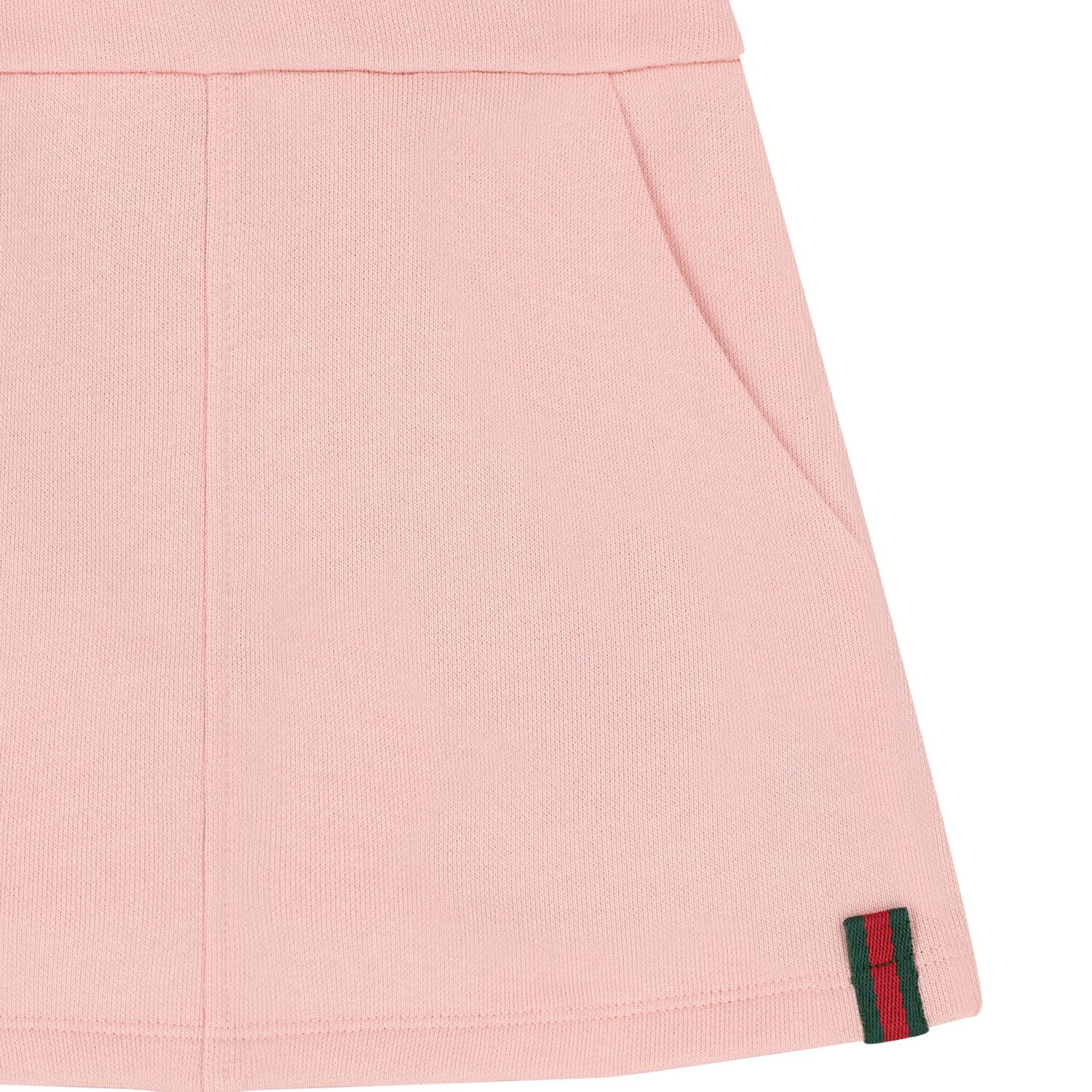 Girls Pink Web Striped Skirt, 1, hi-res image number null