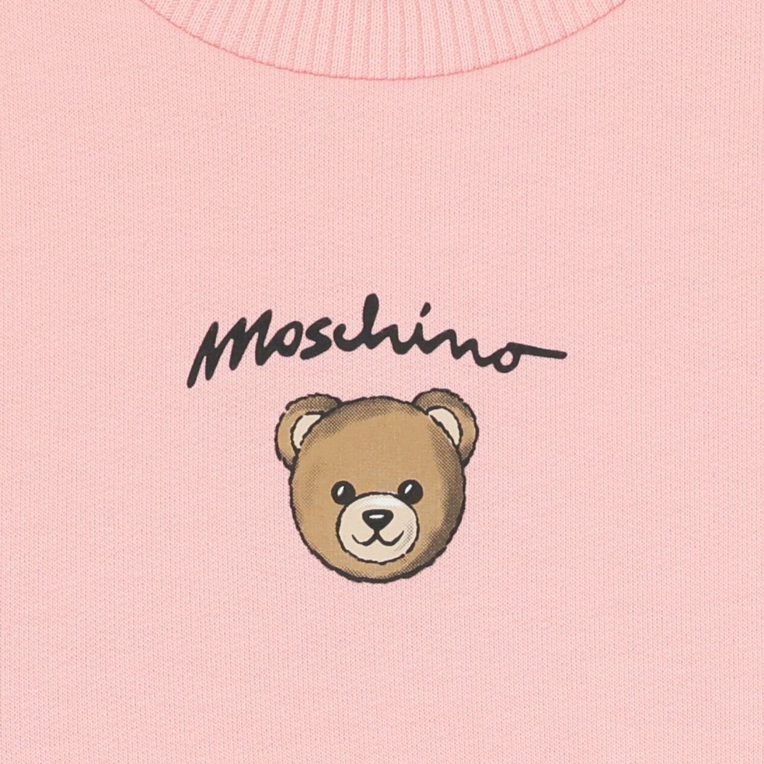 Younger Girls Pink Teddy Bear Logo Dress , 1, hi-res
