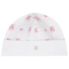 Baby Girls White & Pink Bow Logo Hat, 1, hi-res