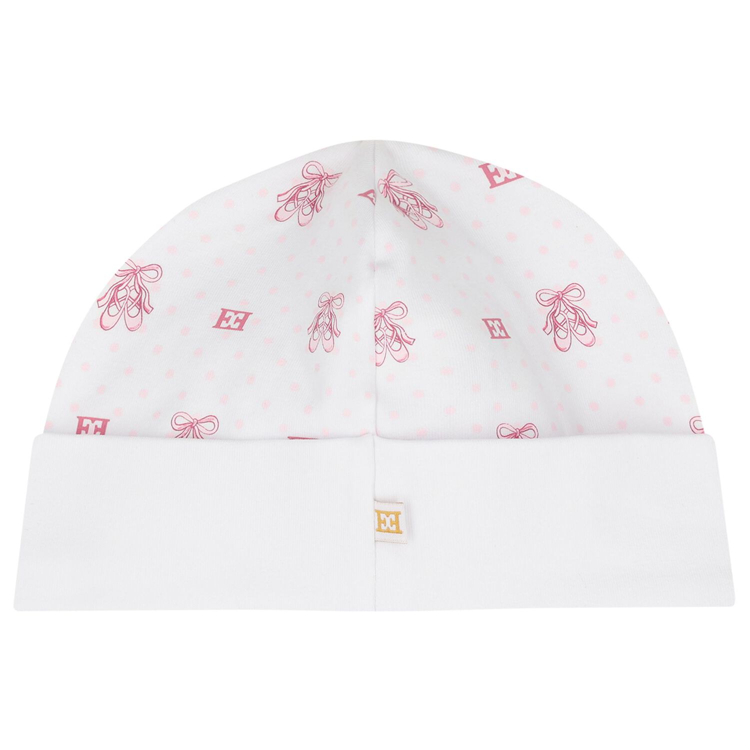 Baby Girls White & Pink Bow Logo Hat, 1, hi-res