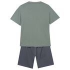 Boys Green & Grey Shorts Set, 2, hi-res