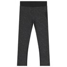 بنطال ليجنز أسود بشعار للبنات, 1, hi-res