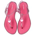 Girls Pink Glitter Solar Sandals, 2, hi-res