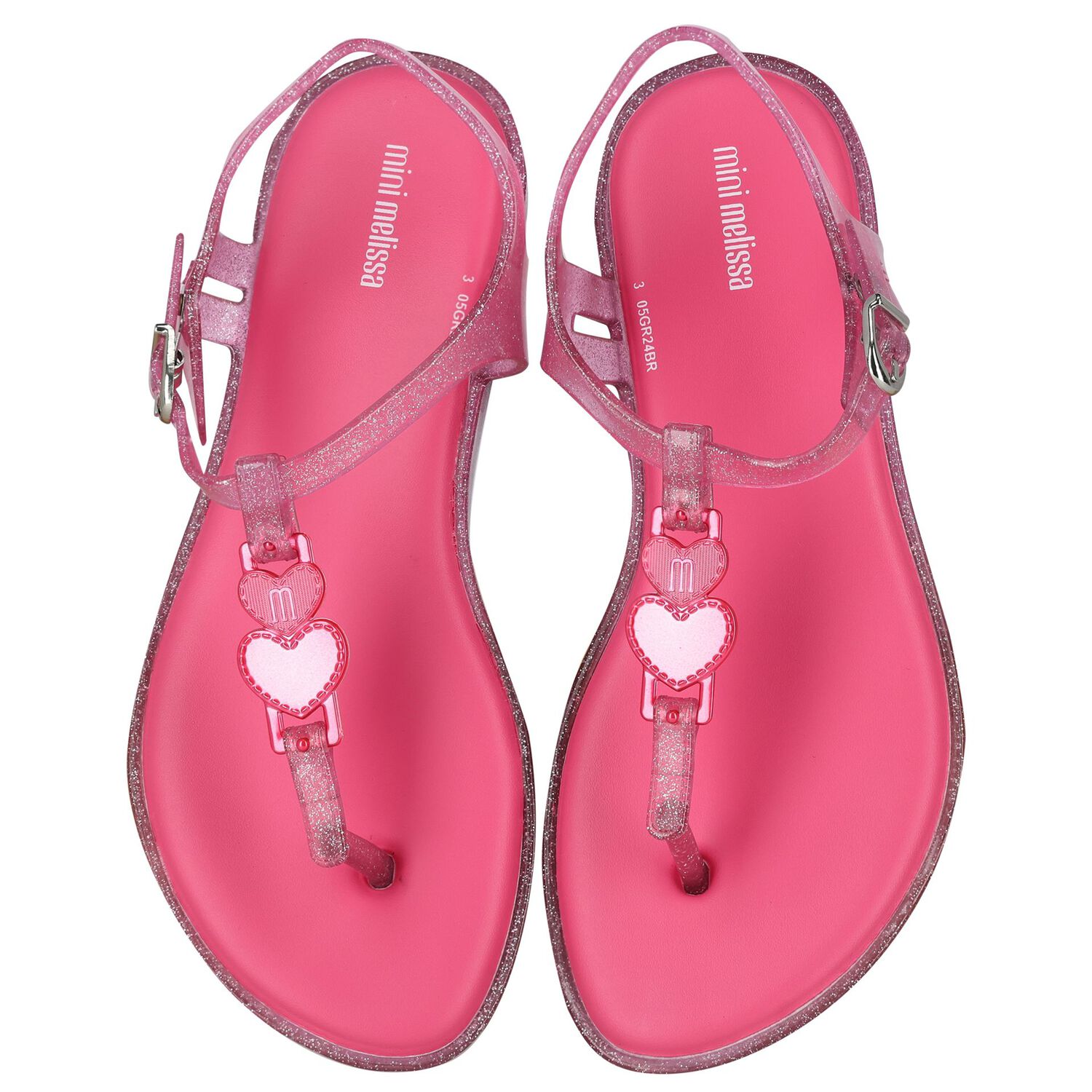 Girls Pink Glitter Solar Sandals, 2, hi-res image number null