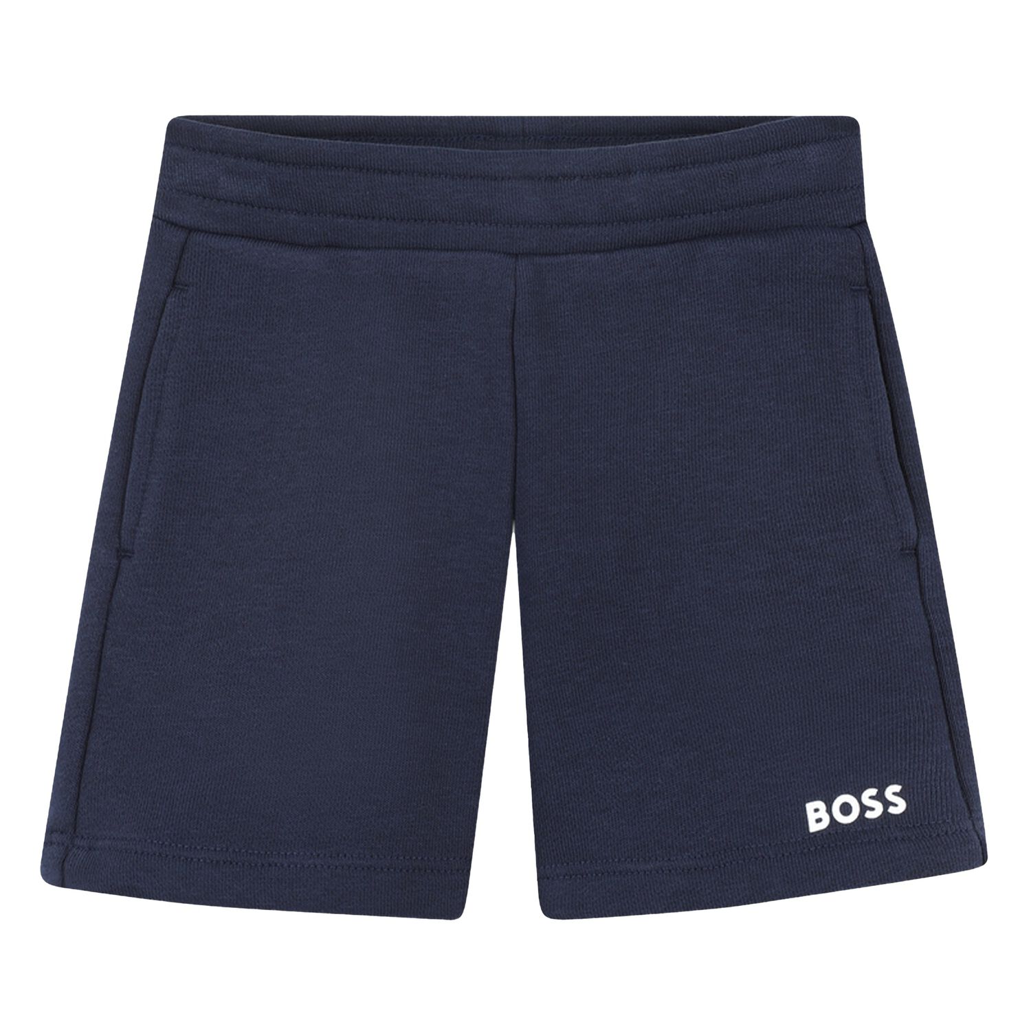Younger Boys Navy Blue Logo Shorts, 3, hi-res