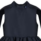 Girls Navy Blue Crystal Cape Sleeve Dress, 1, hi-res