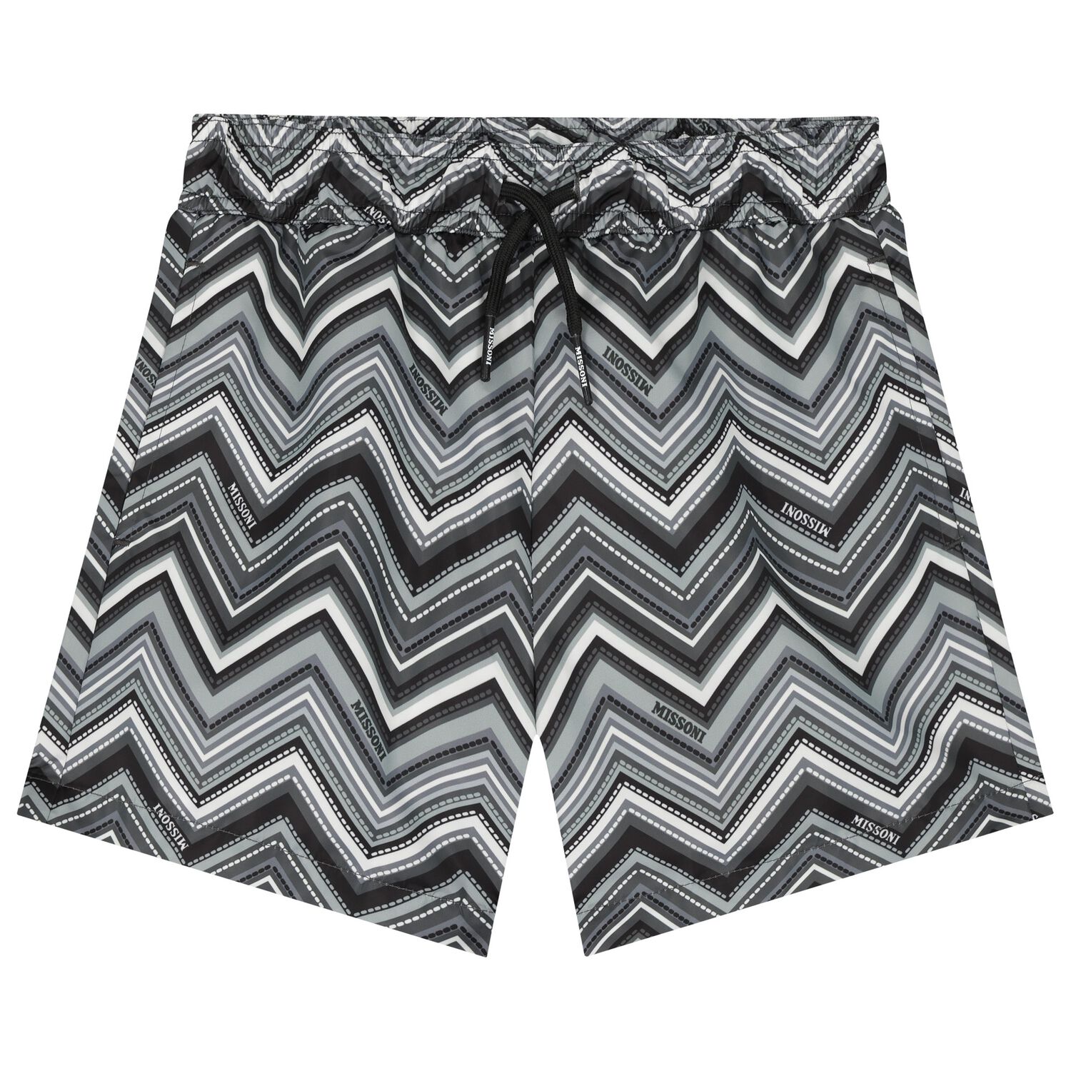 Boys Grey Zig Zag Swim Shorts, 1, hi-res image number null