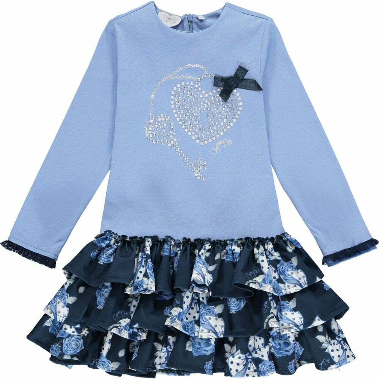 Girls Navy & Blue Dress, 1, hi-res
