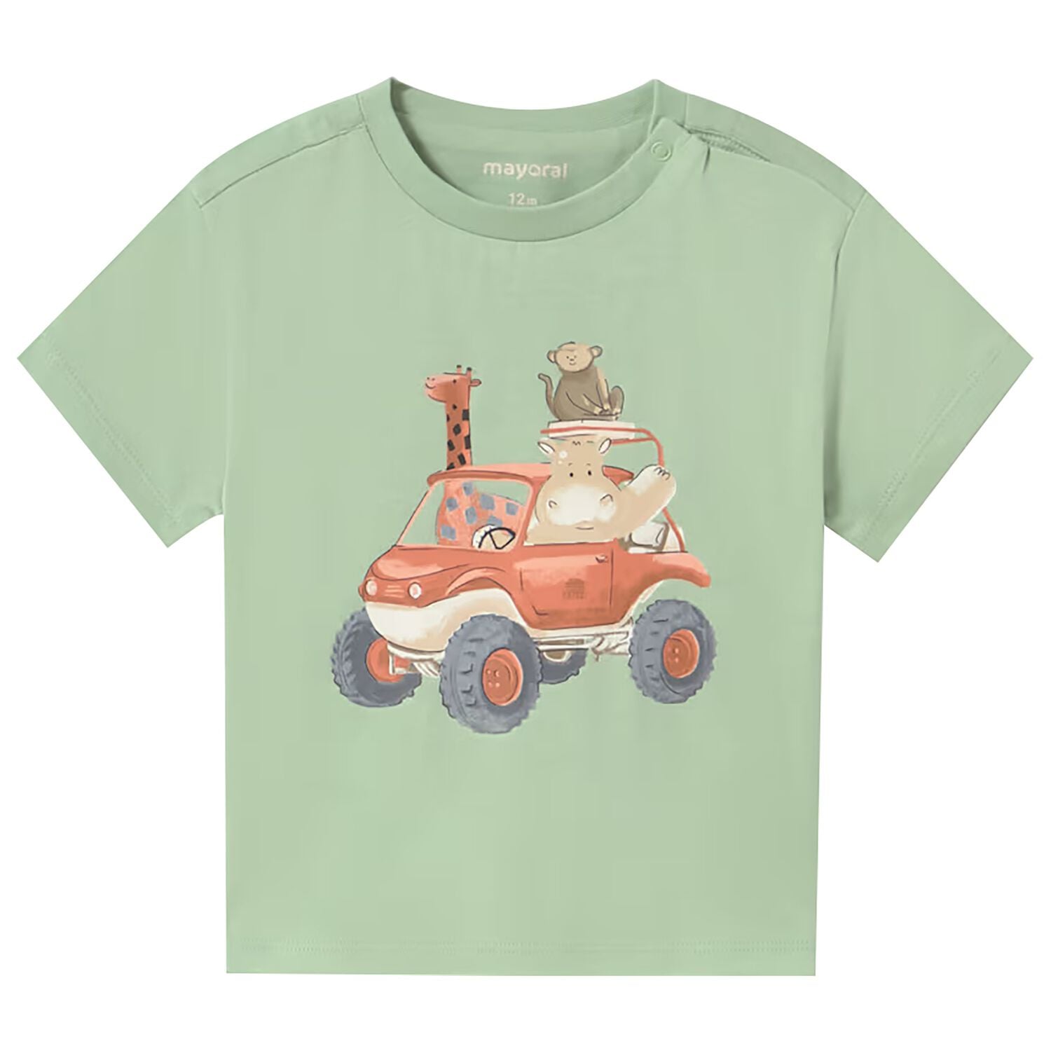 Younger Boys Green Animals T-Shirt, 2, hi-res