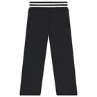 Boys Black Tiger Logo Trousers, 1, hi-res