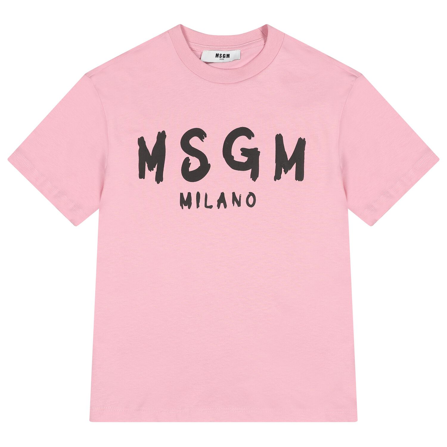 Girls Pink & Black Logo T-Shirt, 5, hi-res