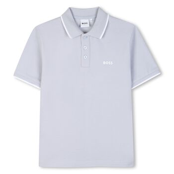 Boys Mini Me Blue Logo Polo Shirt