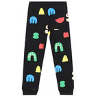 Boys Black Cotton Joggers, 1, hi-res