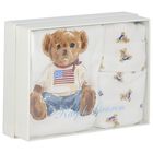 Baby Boys White Polo Bear Babysuit Gift Set, 1, hi-res