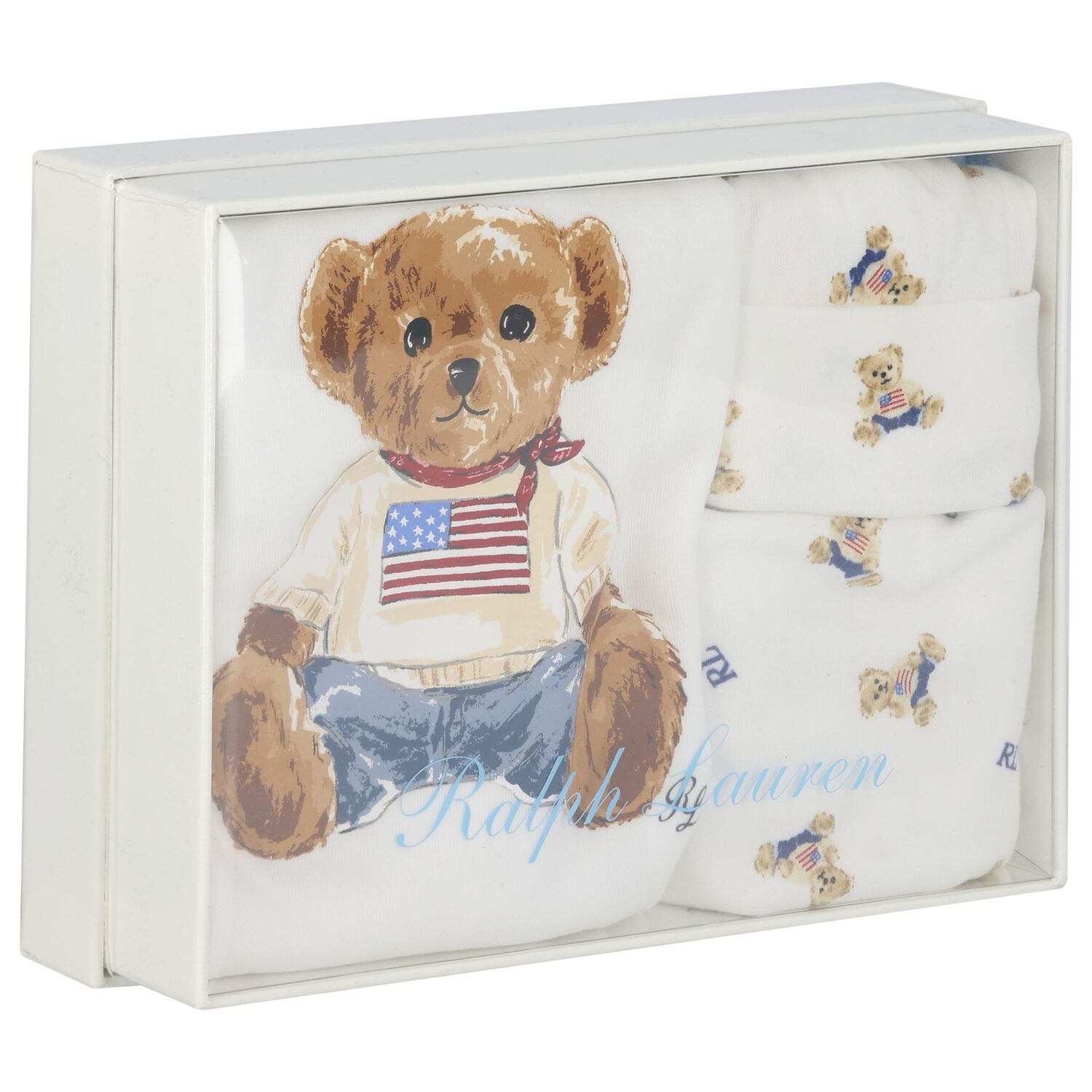 Baby Boys White Polo Bear Babysuit Gift Set, 1, hi-res image number null