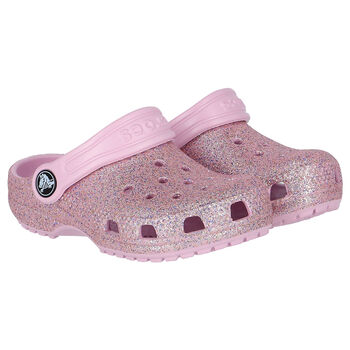 Girls Pink Glitters Classic Clogs Sandals
