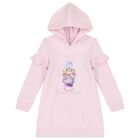 Girls Pink Logo Hooded Dress, 1, hi-res